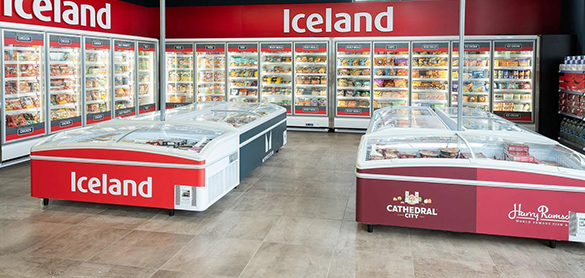 Iceland store with freezer aisles