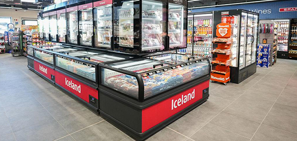 Iceland store frozen food freezers